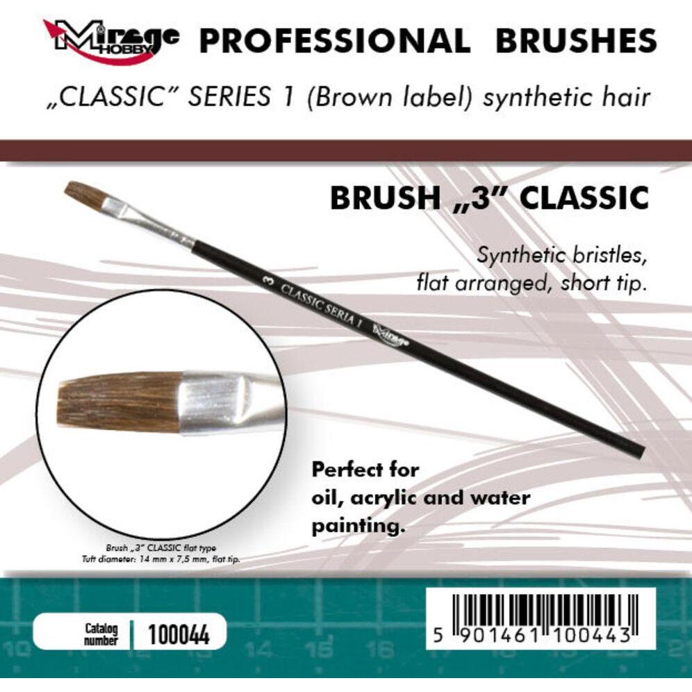 Mirage Hobby, Pinsel, Mirage Brush Flat High Quality Classic Series 1 size 3