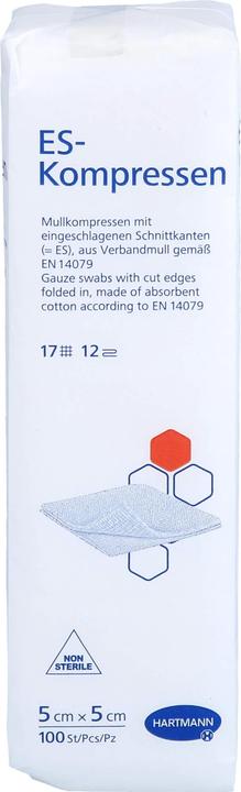 Actual product image Hartmann ES compresses 5 cm x 5 cm / 12-fold / non-sterile / 100 pcs.
