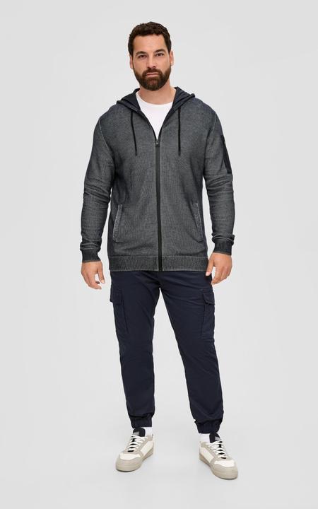 Produktbild s.Oliver Strickjacke Melierte Kapuzenjacke aus Strick (4XL)