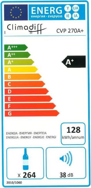 Energie-Label Climadiff Cvp270a+