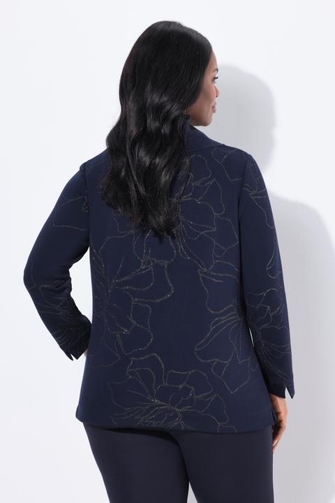 Produktbild Ulla Popken Sweatshirt, Glitzer-Blüten, Stehkragen, Modalmix (42, 44)