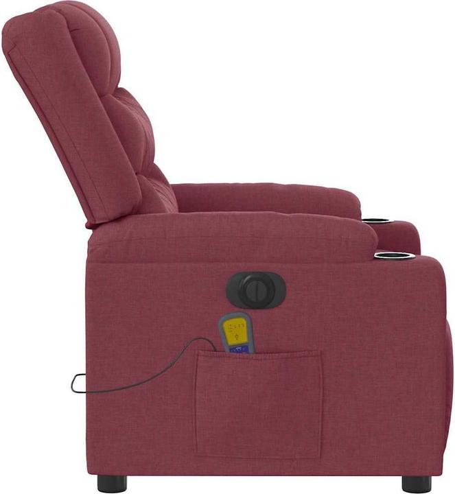 Actual product image VidaXL Massage chair electric wine red fabric