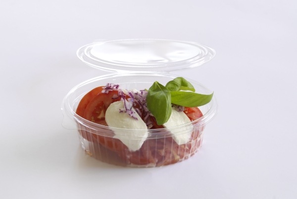 Actual product image Plus Pack Plastbakke m/haengsl.låg 50stk R-PET oval 500ml 166x131x55mm - (50 pcs.)