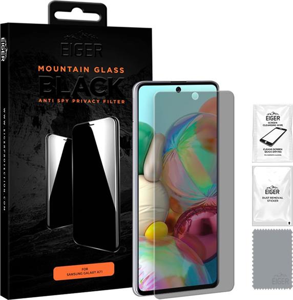 Actual product image Eiger Mountain Glass Black (1 Piece, Samsung Galaxy A71)