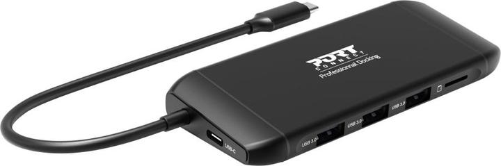 Actual product image Port Designs 901913 Interface Hub USB 2.0 Type-C 5000 Mbit/s Black (USB-C, 9 ports)