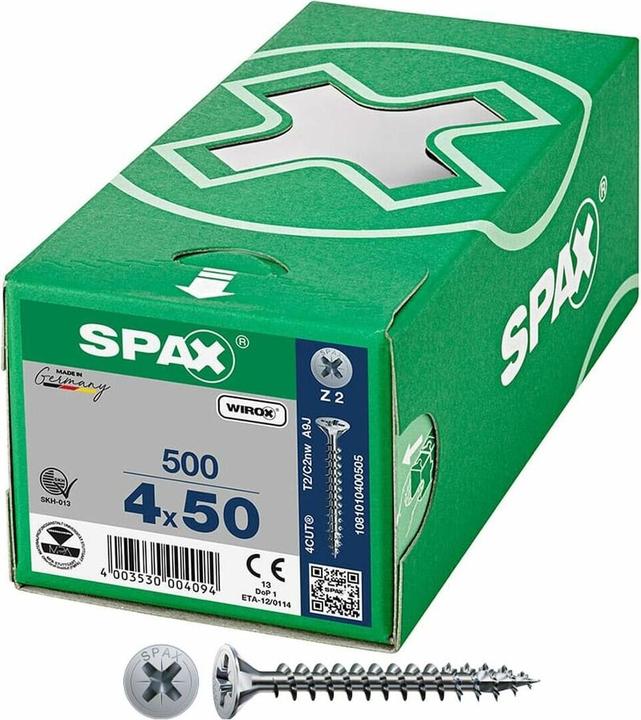 Actual product image Spax Senkmultikopf Kreuzschlitz Z2 Vollgewinde Wirox (500 Screws per piece, 4 x 50 mm)