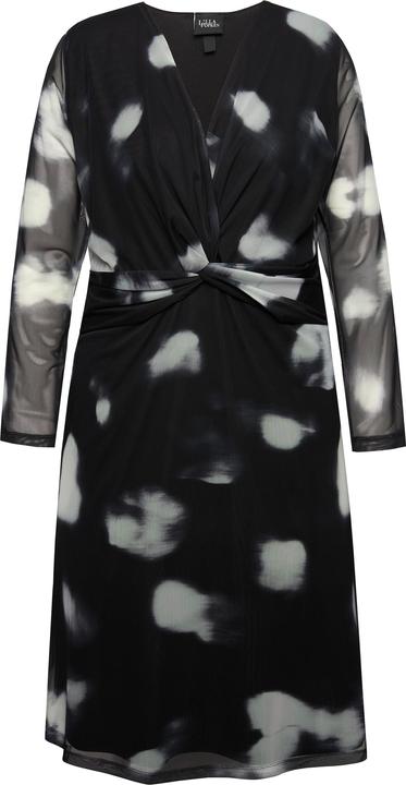 Image du produit Ulla Popken Robe en mesh à col en V et manches longues, avec fond de robe (62)