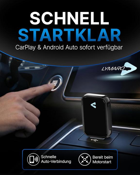Produktbild Lymaro Auto-Nachrüstadapter für kabelloses CarPlay & Android Auto
