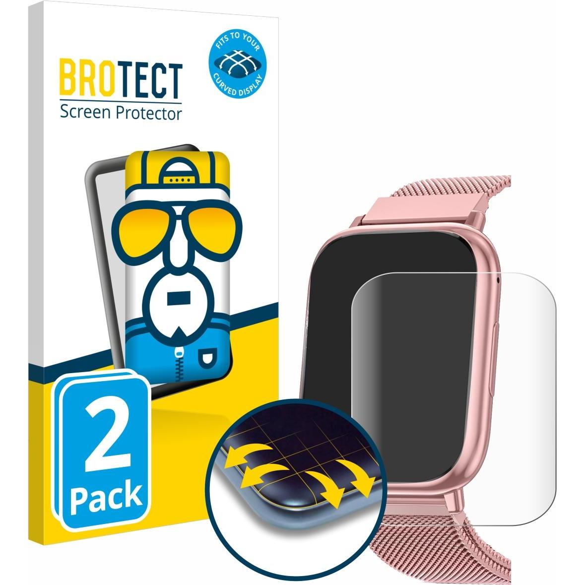 BROTECT Fullscreen Schutzfolie Displayschutz Folie Klar Transparent, Smartwatch Schutzfolie, Transparent