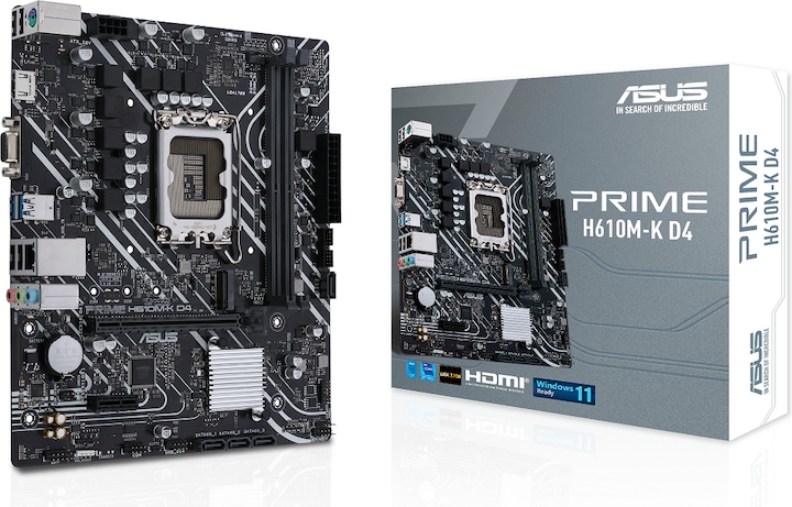 Actual product image ASUS PRIME H610M-K D4 (LGA 1700, Intel H610, mATX)