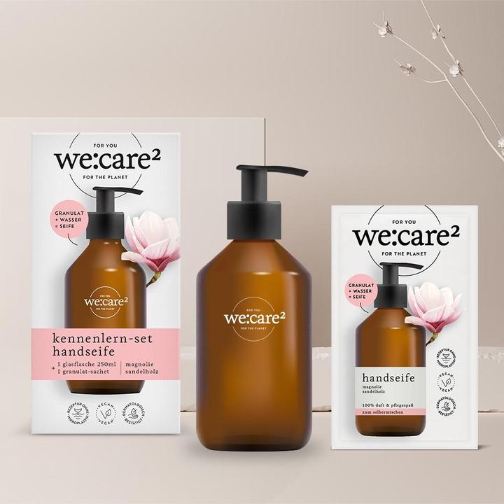 Actual product image we:care2 Kennenlern-Set, Handseife-Granulat, Magnolie-Sandelholz (refill, 250 ml)