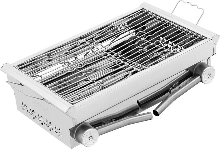 Produktbild Royal Catering Holzkohlegrill klappbar 43 x 25 cm Edelstahl, verzinkter Stahl Klappgrill (25 cm)
