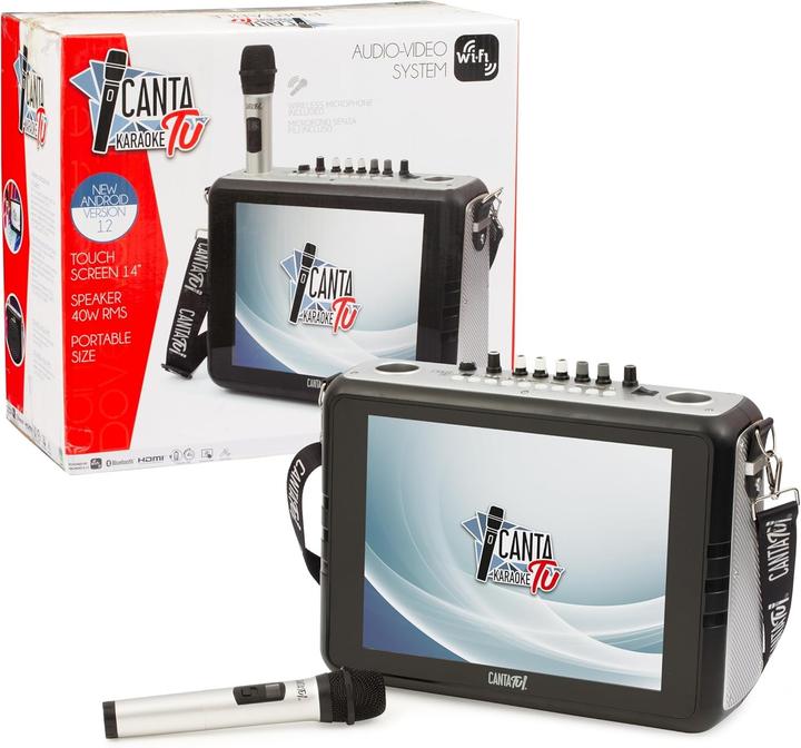 Produktbild Canta Tu Drahtloses Karaoke-System mit Touchscreen, Mikrofon und tragbarer Akku