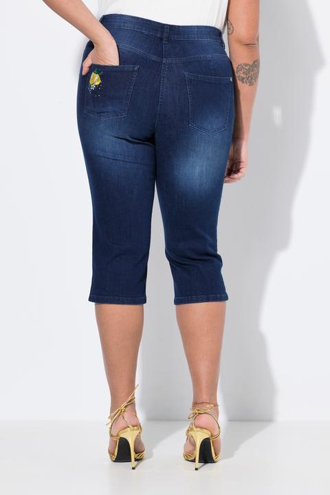 Produktbild Miamoda 3/4-Caprijeans Carrie, Zitronen-Stickerei, Glitzersteinchen (56)