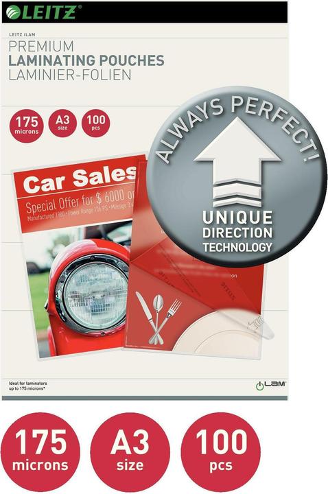 Immagine prodotto Leitz Film di laminazione (A3, 100 pz., 175 µm)