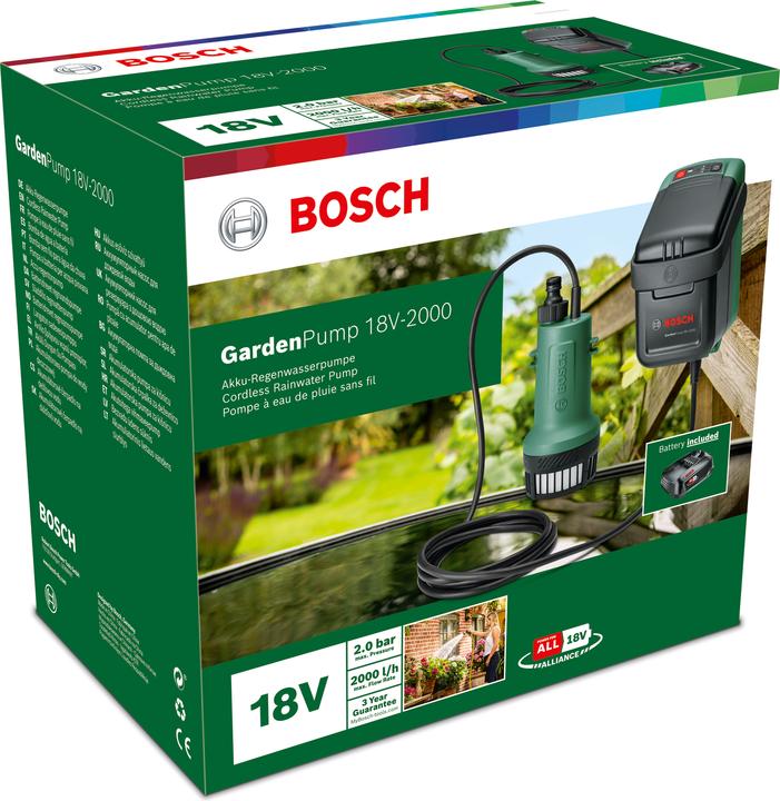Image du produit Bosch Home & Garden GardenPump 18V-2000 (Pompe à baril de pluie)