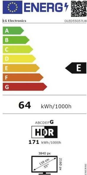 Energie-Label LG OLED77G57LW (77", G5, OLED, 4K, 2025)