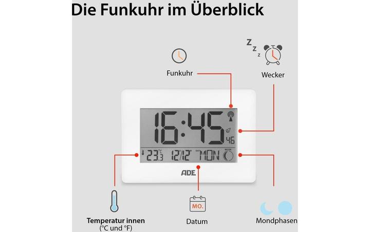 Produktbild ADE Funkuhr XXL-Ziffern
