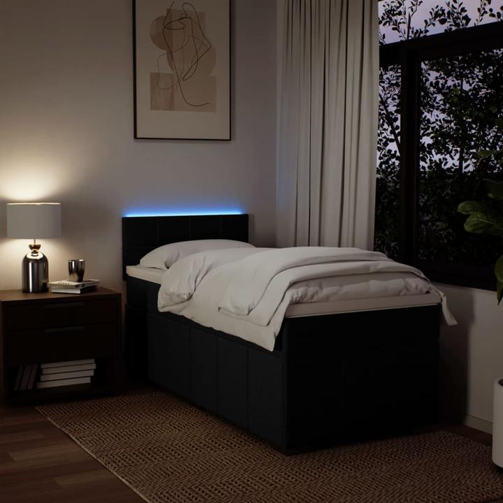 Actual product image vidaXL Bo x springbett mit Matratze 90 x 190 cm Stoff (90 x 190 cm)