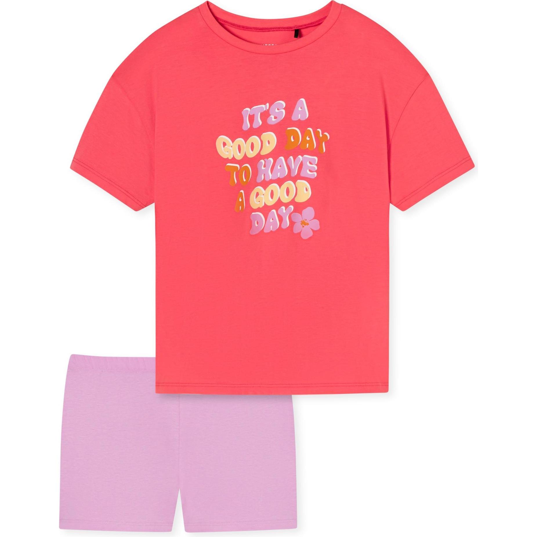 Schiesser, Mädchen, Pyjama, Organic Cotton Schlafanzug, Rot, (140)