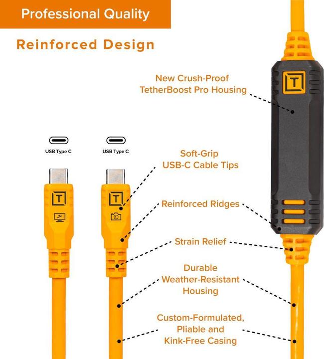 Image du produit Tether Tools USB C — USB C (4.60 m, USB 3.2 Gen 2)