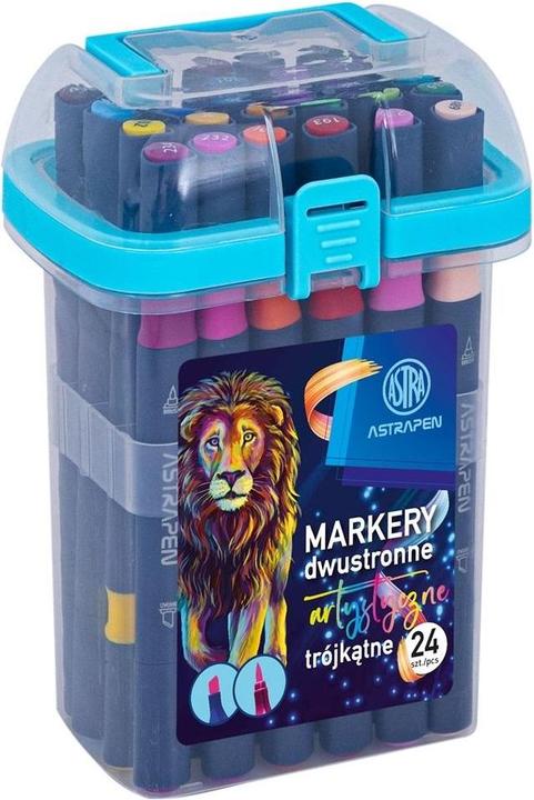 Astra Doppelseitige dreieckige Marker 24 Farben (24x)