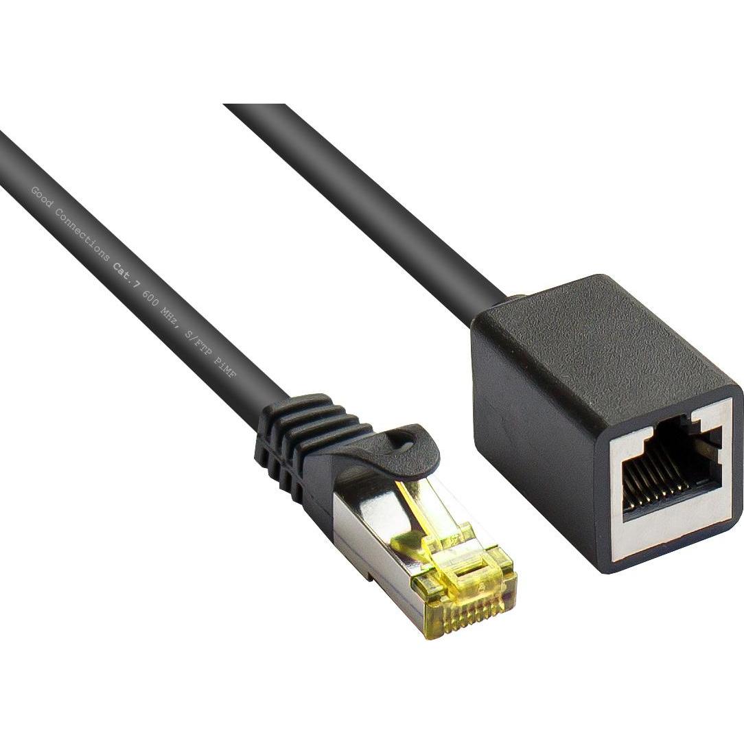 Good Connections RJ45 Patchkabelverlängerung mitCat.7 Rohkabel und Rastnasenschutz (RNS), S/FTP, PiMF, halogenfrei (S/FT...