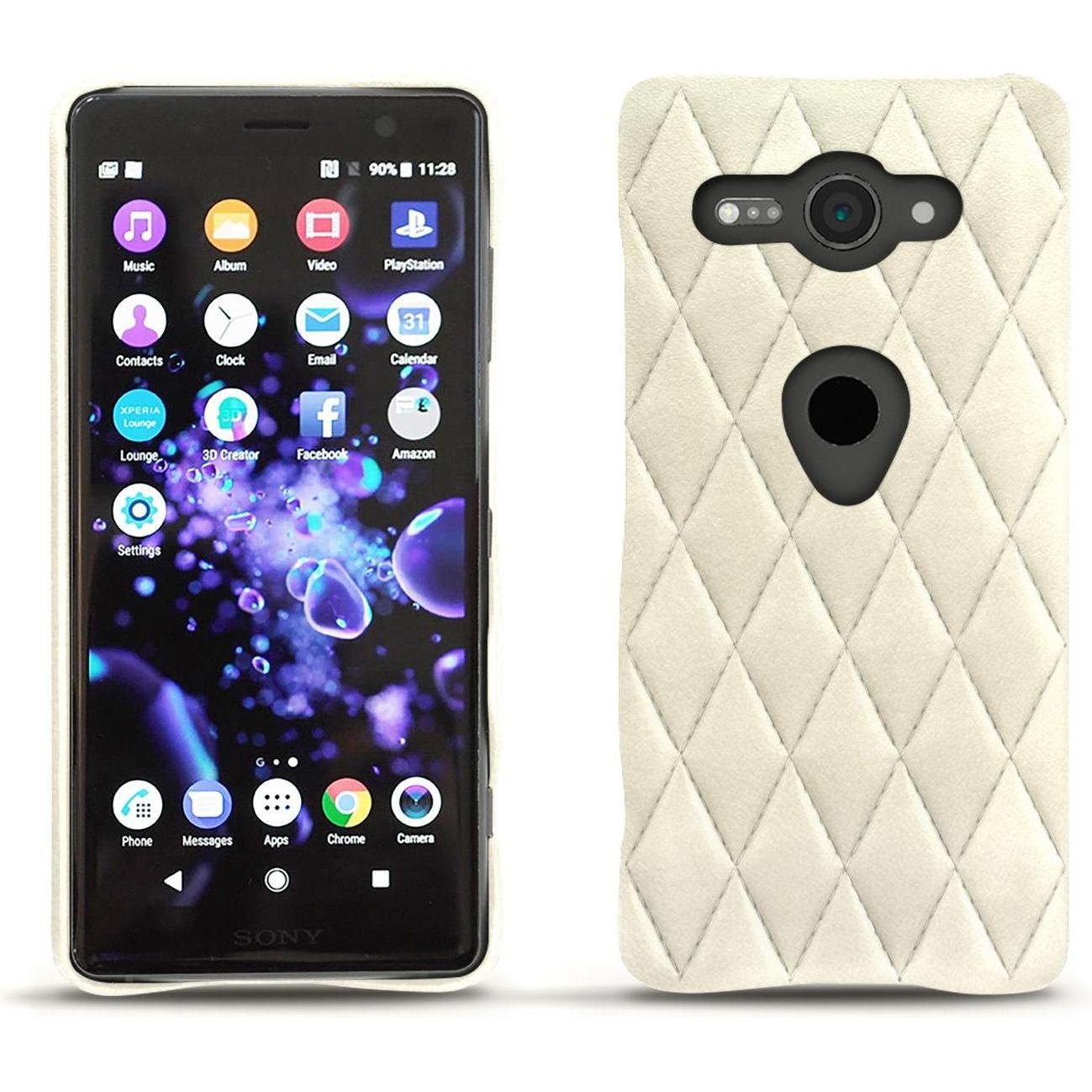 Noreve Lederschutzhülle (Sony Xperia XZ2 Compact), Smartphone Hülle, Weiss