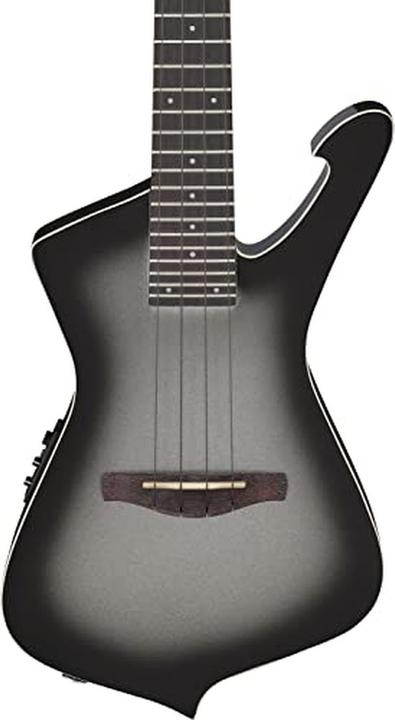 Actual product image Ibanez UICT100 Metallic Gray Sunburst High Gloss electric-acoustic tenor ukelele met gigbag (Tenor)