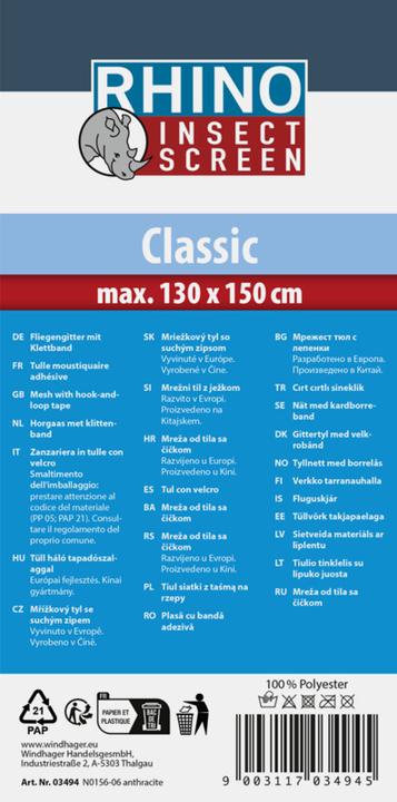 Energie-Label Windhager Rhino (130 x 150 cm)