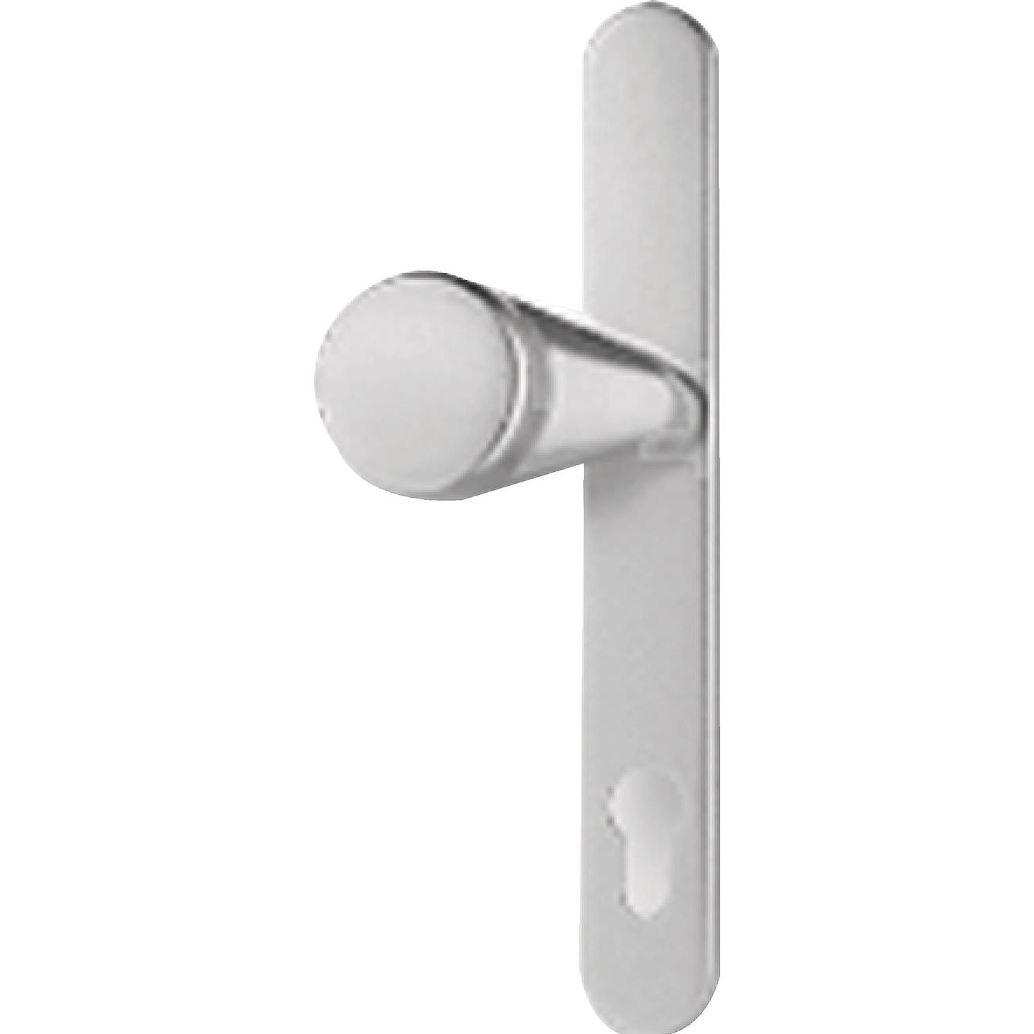 BKS, Türgriff + Fenstergriff, Knopflangschild für aussen, rund RR 7504, PZ 92 mm, silber eloxiert (Türgriff)