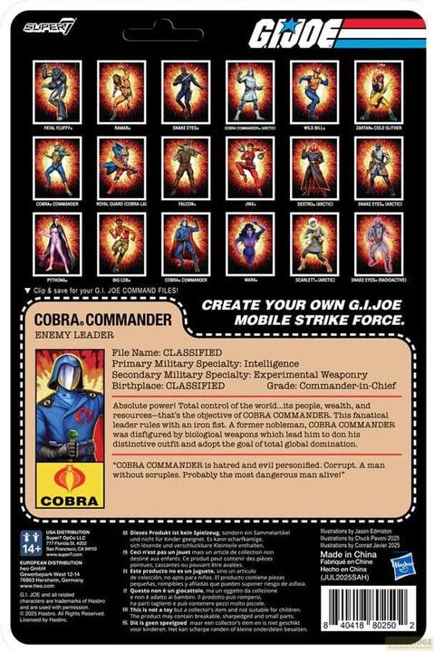 Actual product image Super7 GI Joe ReAction+ Actionfigur Wave 06 Cobra Commander (Movie, Black Cape) 10 cm