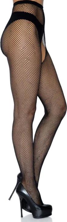Productafbeelding Leg Avenue Visnetpanty met open kruis Zwart (46, 50)