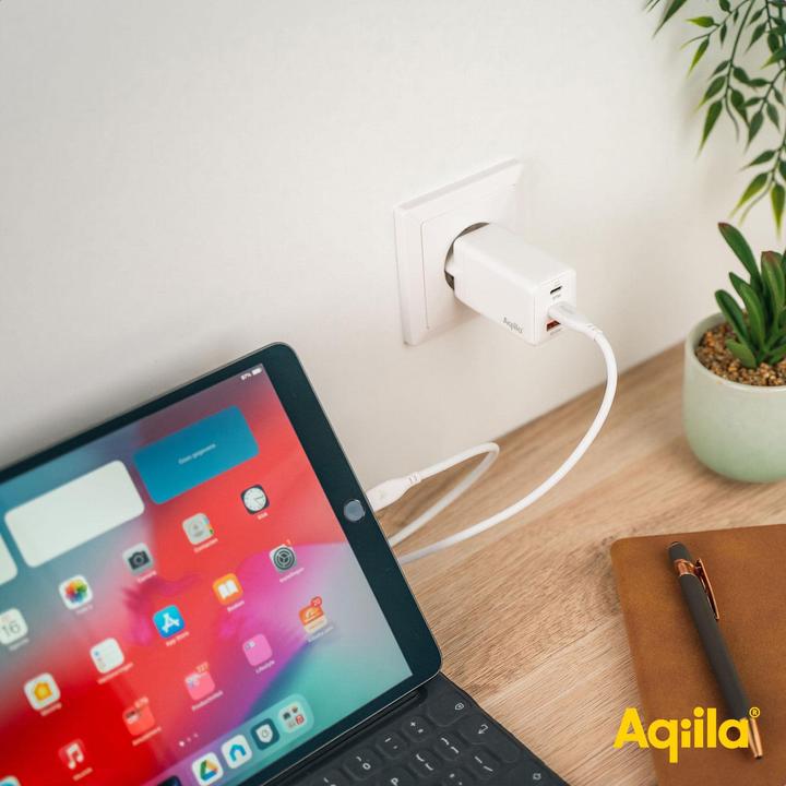 Image du produit Aqiila Chargebird W2 - Chargeur mural GaN, 45W PD - Blanc (45 W, 2 ports)