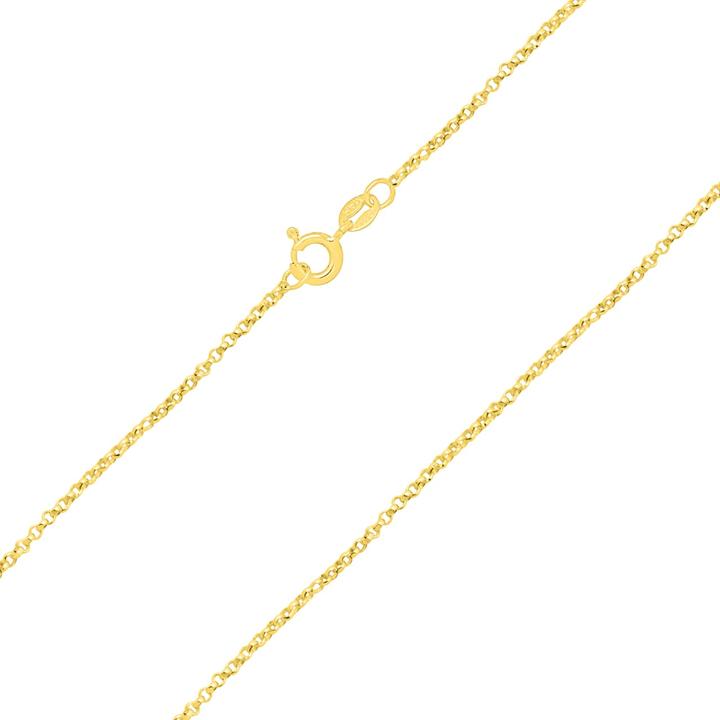 Actual product image Candy Round anchor chain 1.4 mm, 925 Sterling silver, gold-plated (925 Sterling silver, 18k gold-plated)