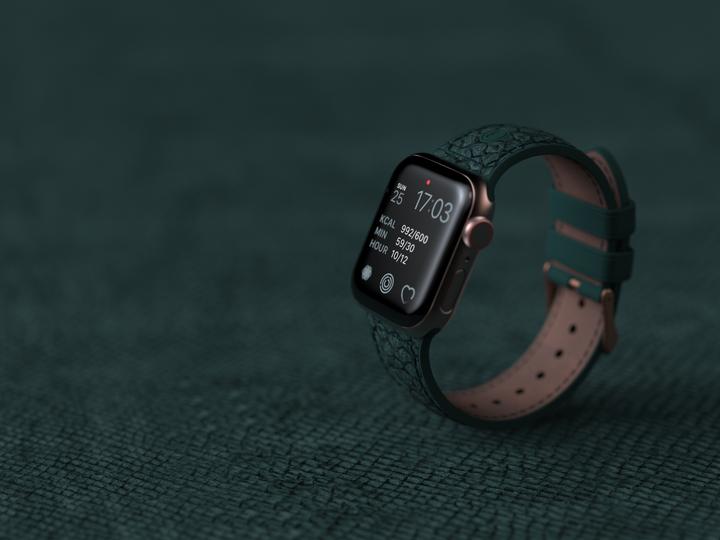 Actual product image Njord Jord Watch Strap For (40 mm, 41 mm, Silicone, Vegan Leather, Vegan salmon leather)