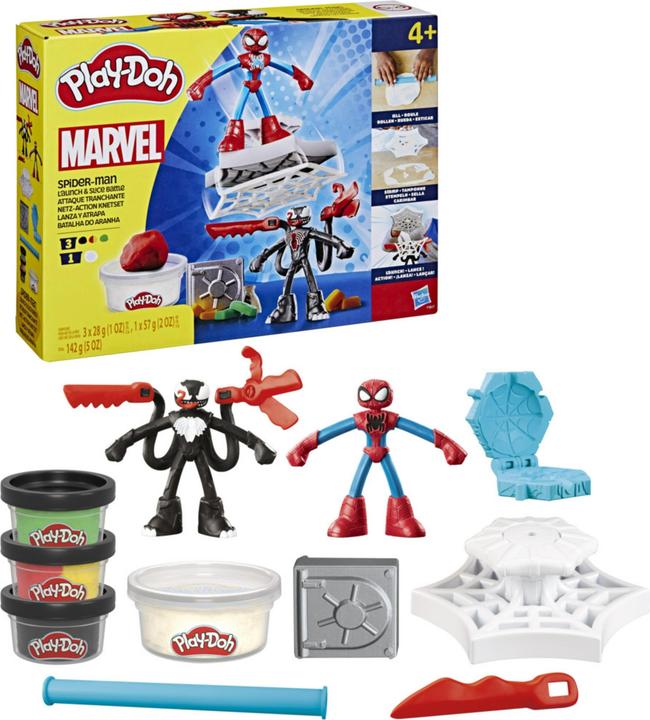 Actual product image Play-Doh Spider-Man web action