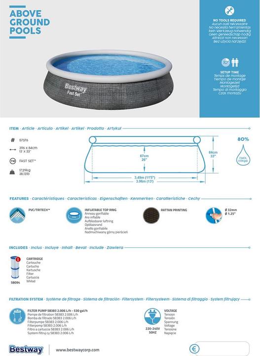 Produktbild Bestway Fast Set (396 x 84 cm)