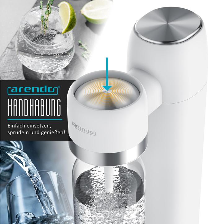 Produktbild Arendo Wassersprudler Flasche 1L für Soda Streamer, max. 900ml zum Sprudeln, 1000ml Füllmenge