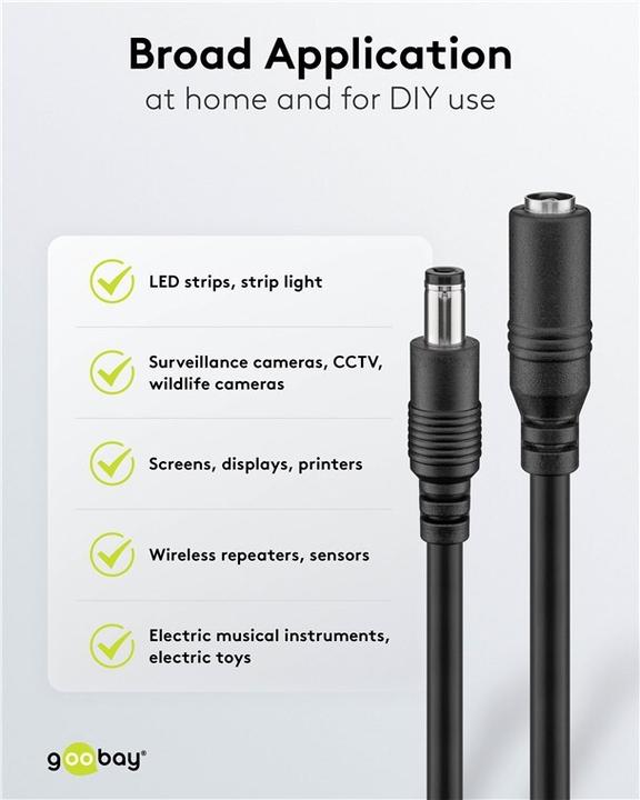 Produktbild Goobay Spannungsversorgungs-Verlängerungskabel (3 m)