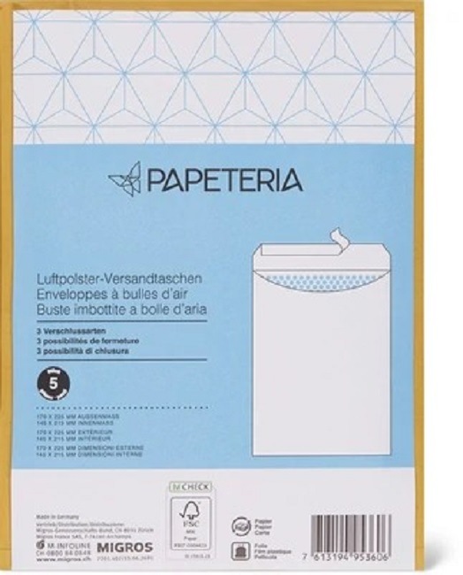 Papeteria Luftpolster-Versandtaschen
