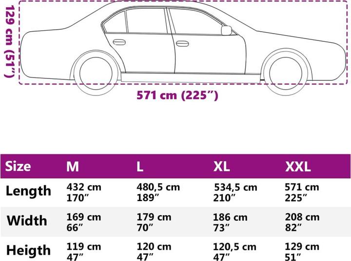 Nutritional values and ingredients vidaXL Car cover saloon buckle strap Full XXL PEVA