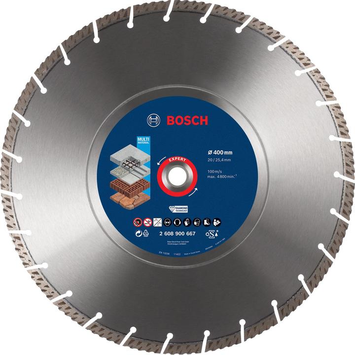 Produktbild Bosch Professional Zubehör EXPERT MultiMaterial Diamanttrennscheiben, 400 x 20/25,40 x 3,3 x 12 mm