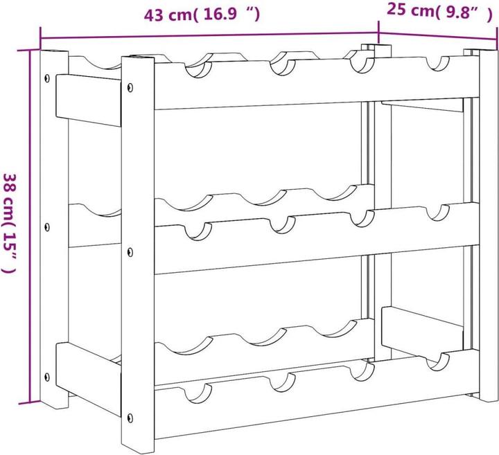 Produktbild vidaXL Baila (43 x 25 x 38 cm, 12 Fl.)