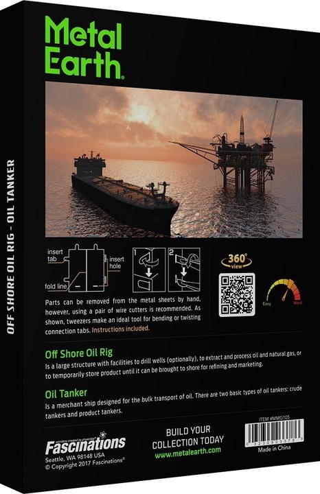 Actual product image Metal Earth constructie speelgoed Offshore Oil Rig and Tanker Gift Box
