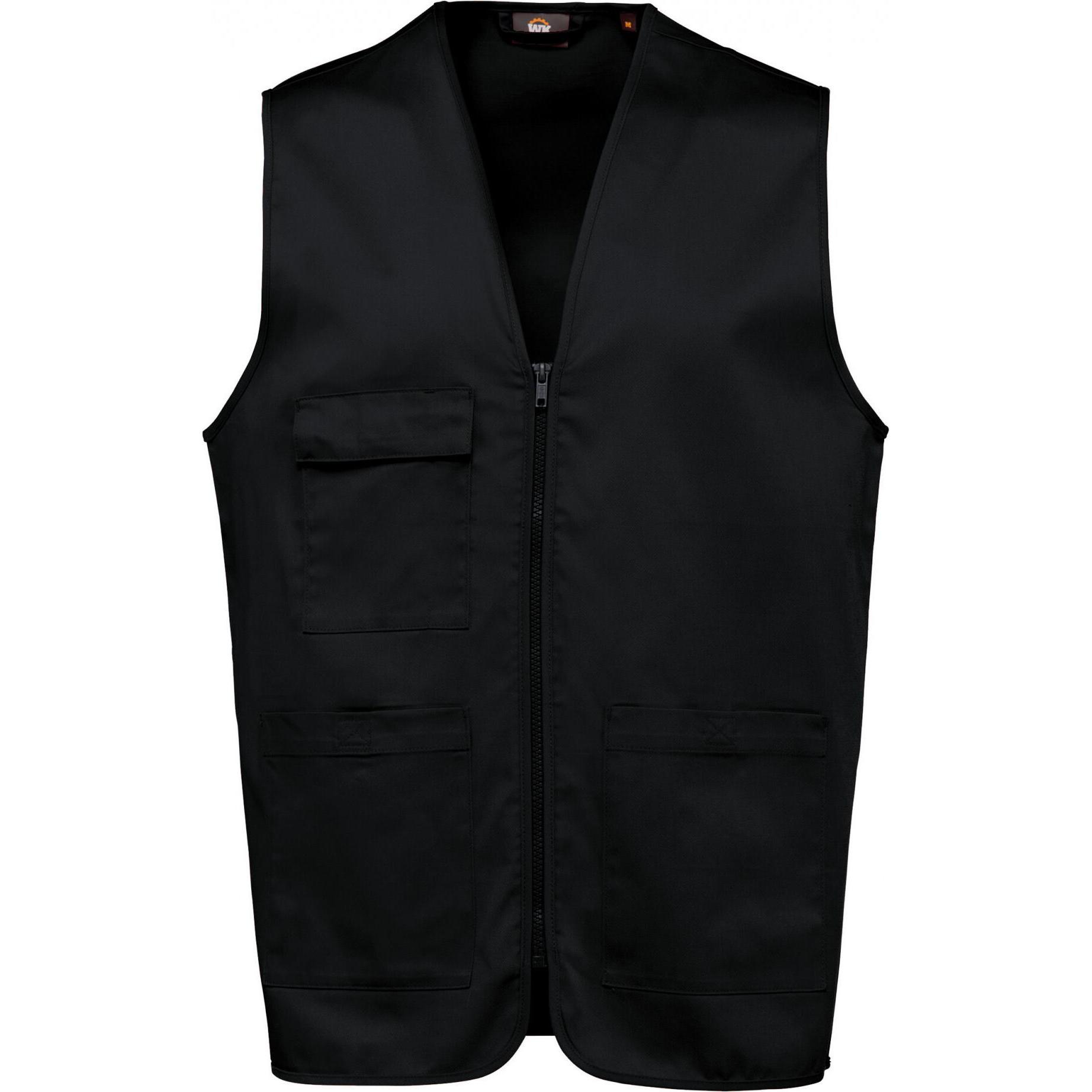 Kariban, Weste, Polycotton-Weste mit mehreren Taschen, Schwarz, (XL)