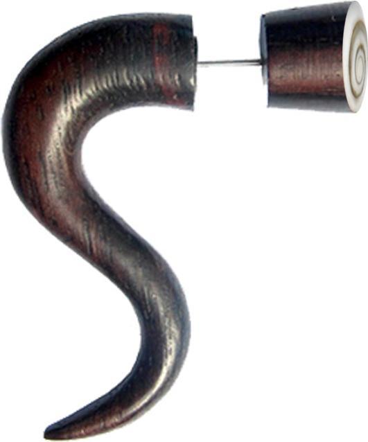 Produktbild Star Piercing Fake Expander doppel gebogen mit Shiva-Auge aus Narra Holz (ohne Messing, Organisch)