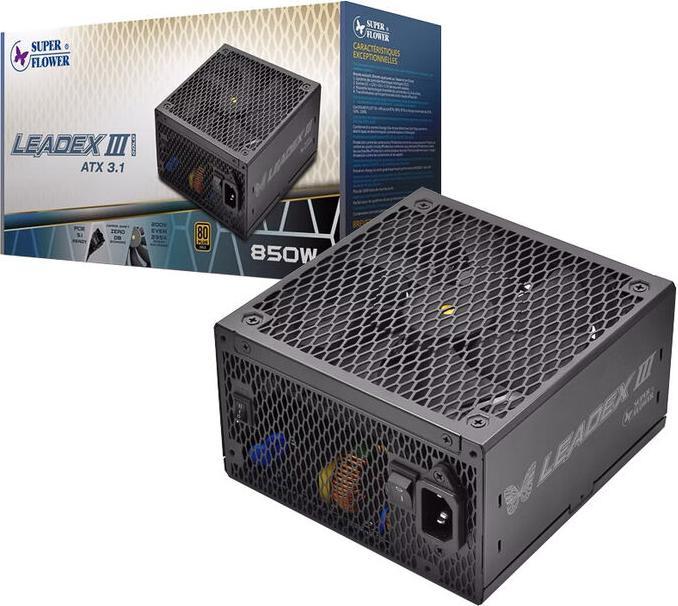 Actual product image Super Flower LEADEX III GOLD UP 850W 80 PLUS Gold Netzteil, PCIe 5.1, ATX 3.1 - 850 Watt, schwarz (850 W)