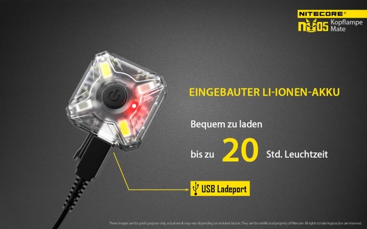 Produktbild Nitecore NU05 mit Kopfband (35 lm)