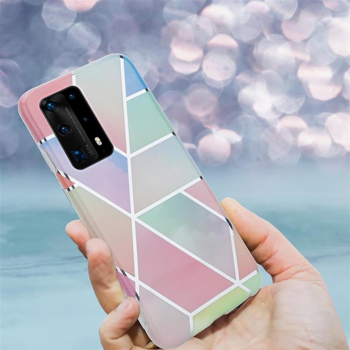 Actual product image Cadorabo IMD TPU Colorful Marble Cover (Huawei P40 Pro+)